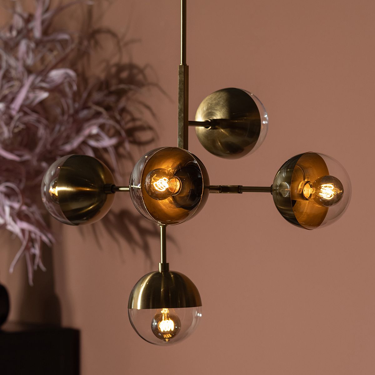 Globular | Messing hanglamp vintage |