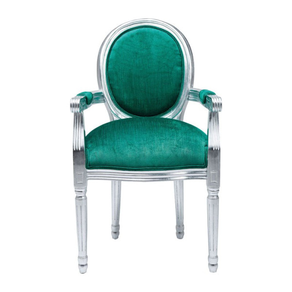 Barok stoel turquoise Louis Silver