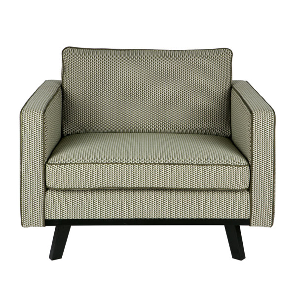 Retro fauteuil van groene stof