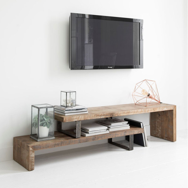 Tv-meubel met zwarte ijzeren frame