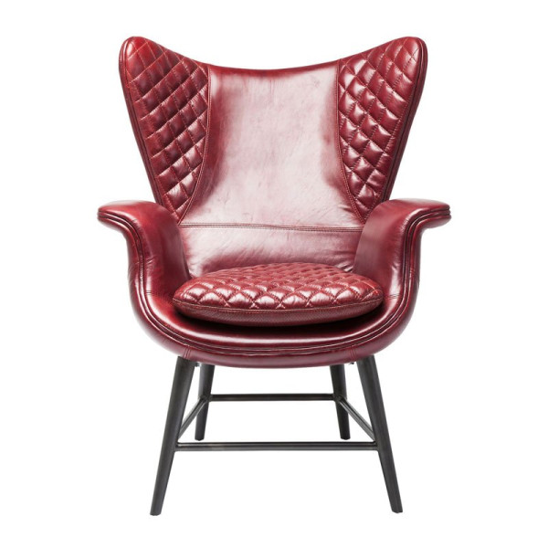 Design fauteuil leder Tudor Red
