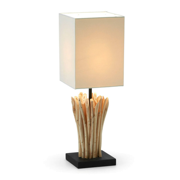 Design lamp met hout