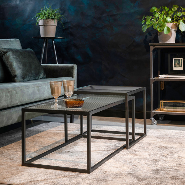 Min warmte Samenwerking Dutchbone Boli | Ribbelglas salontafel set | 2300215 | LUMZ