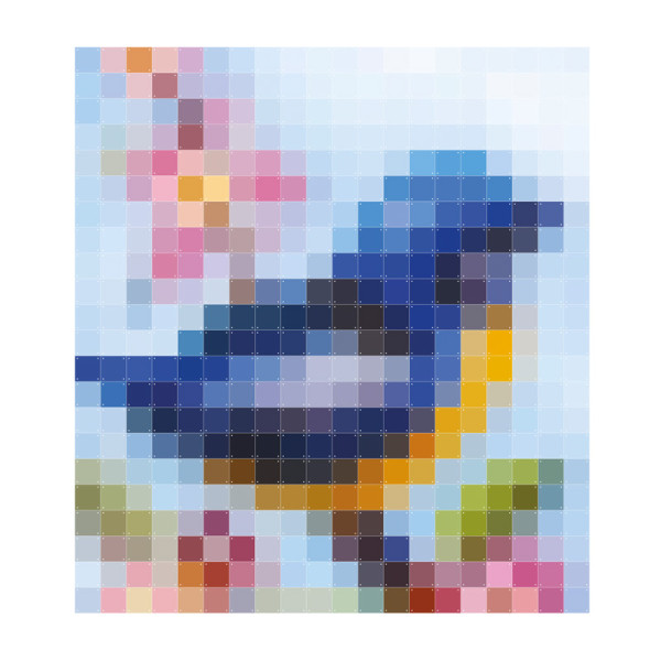 Pixel muurdecoratie vogel