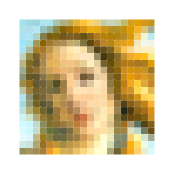 Pixel wanddecoratie van godin Venus