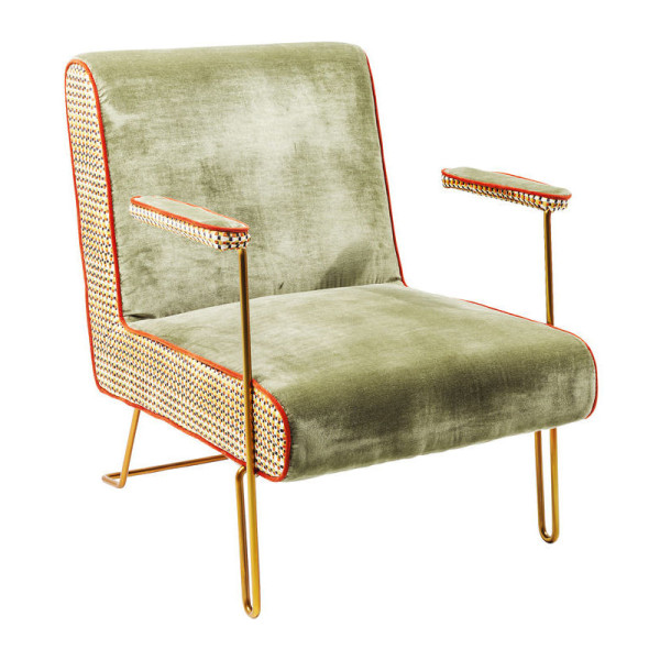 Design fauteuil messing vintage velvet