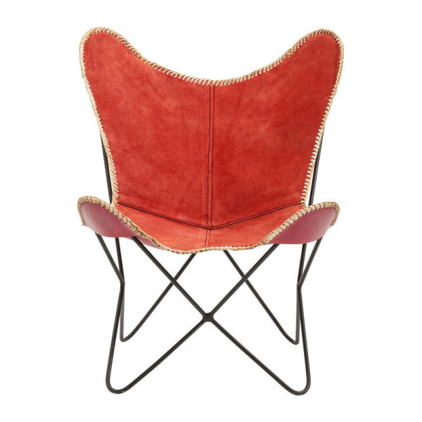Lounge stoel van rood leer