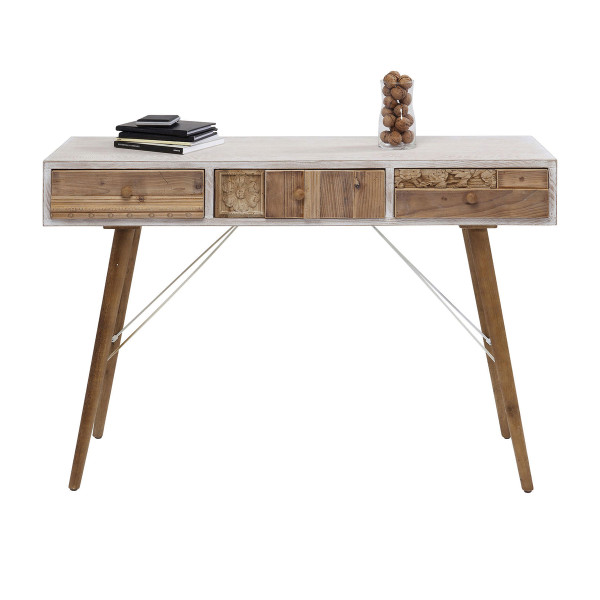 Wit bureau met houten lades