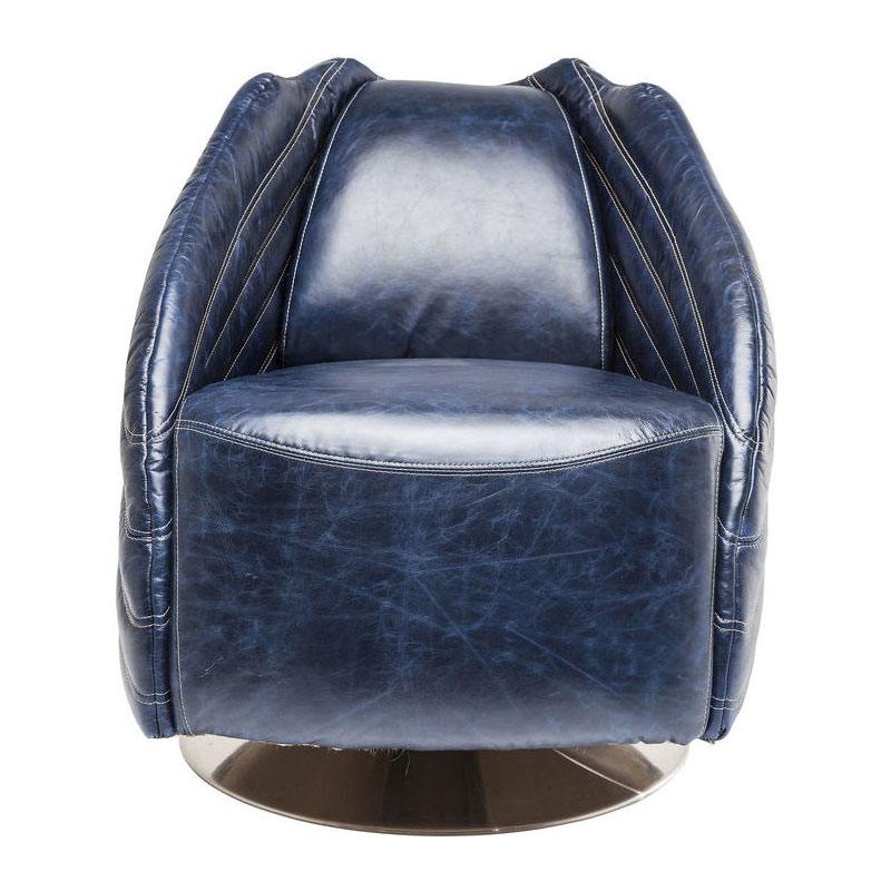 Unieke donkerblauwe fauteuil
