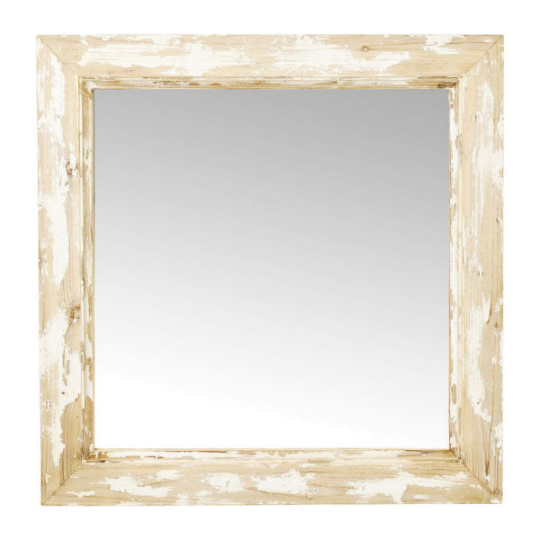 Vierkante spiegel met hout