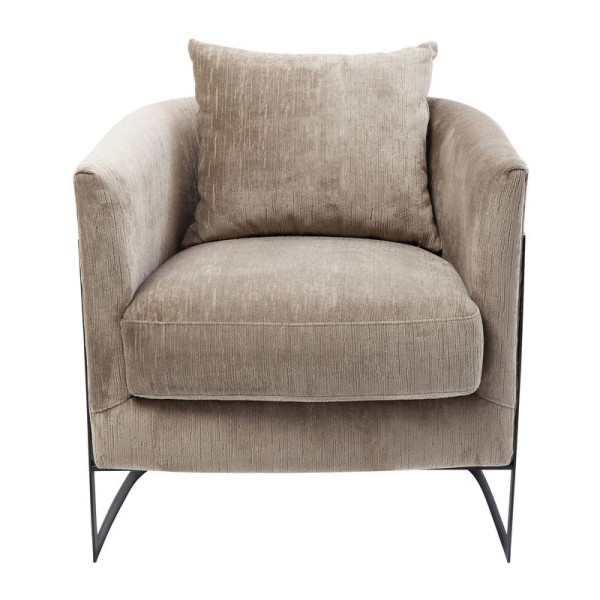 Taupe fauteuil met stalen frame