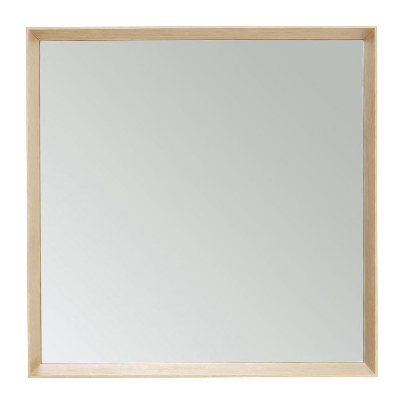 Vierkante spiegel met eikenhout