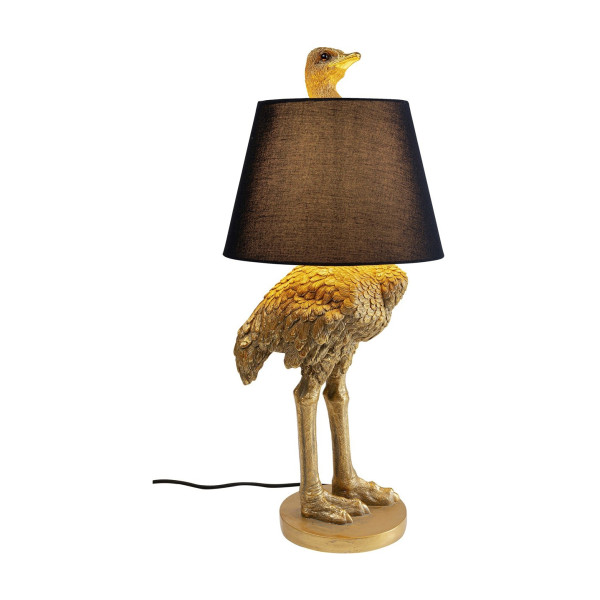 Gouden struisvogel tafellamp