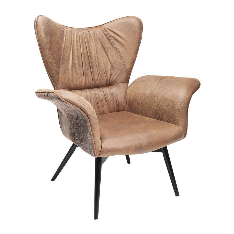 Bruine vintage design fauteuil
