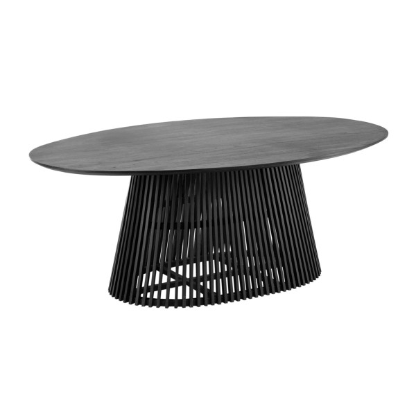 Ovale tafel van zwart hout
