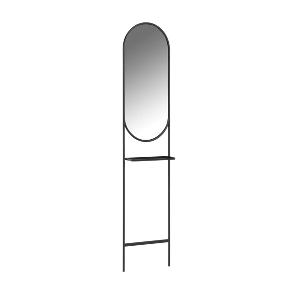 Ovale leun spiegel met plankje