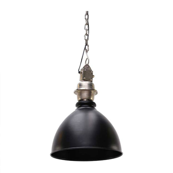 Hanglamp van zwart en zilver metaal