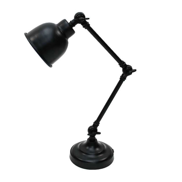 Verstelbare zwarte bureaulamp