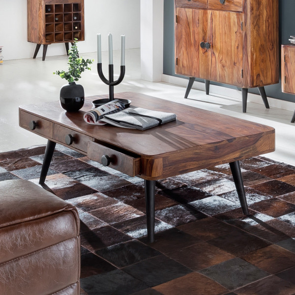 Rechthoekige salontafel van hout