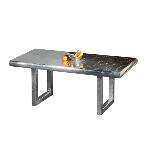 Zilveren salontafel van aluminium