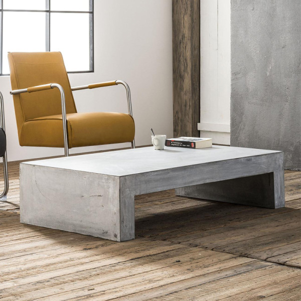 Rechthoekige salontafel van beton