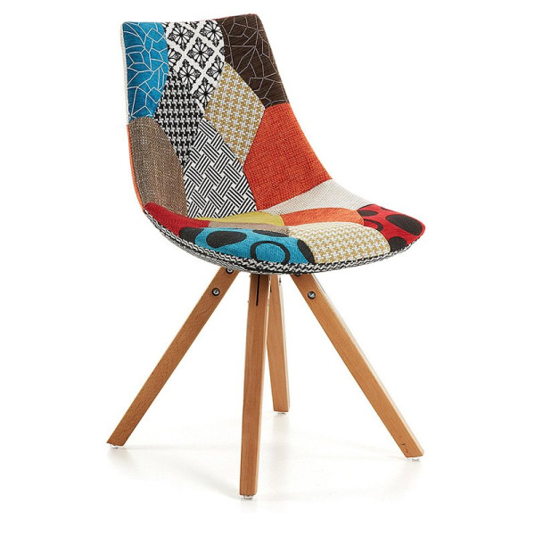 Kleurrijke patchwork stoel