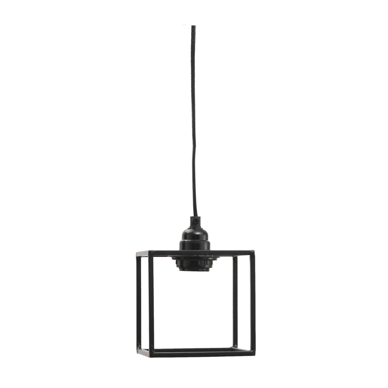 Hanglamp zwart kubus staal 1
