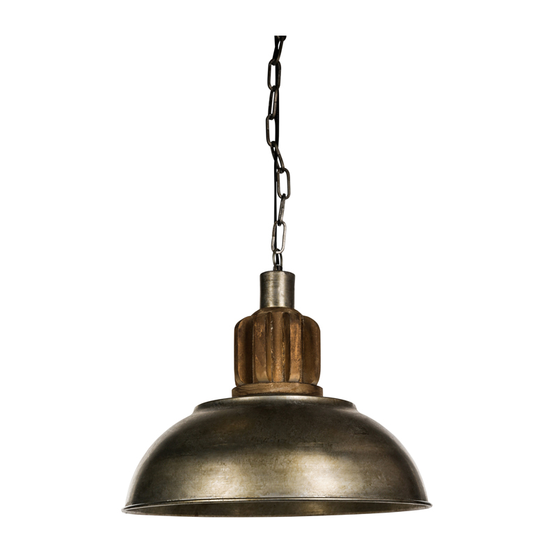 Hanglamp brons rond grijs