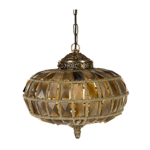 Ovale hanglamp van bruin glas XSmall
