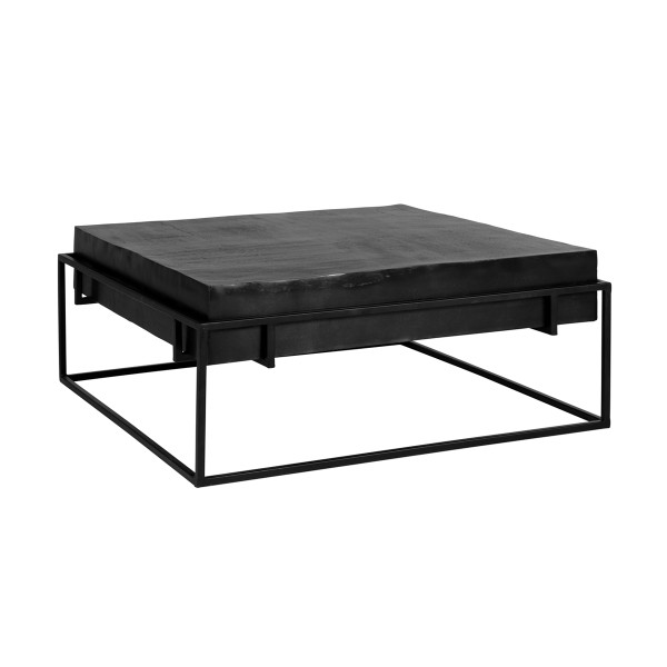 Vierkante salontafel zwart staal