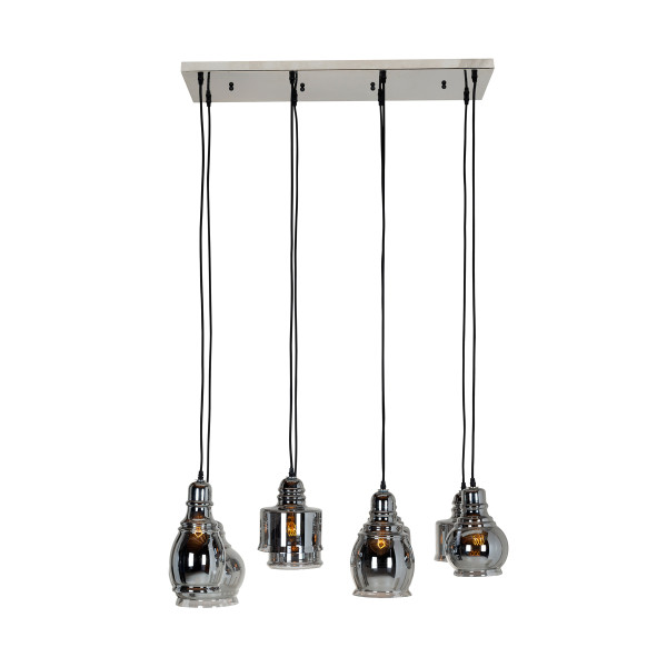 Design hanglamp zilver met glas