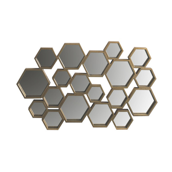 Spiegel hexagon goud