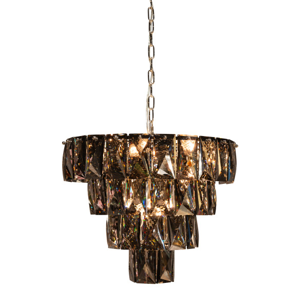 Design hanglamp bruin kristal glas