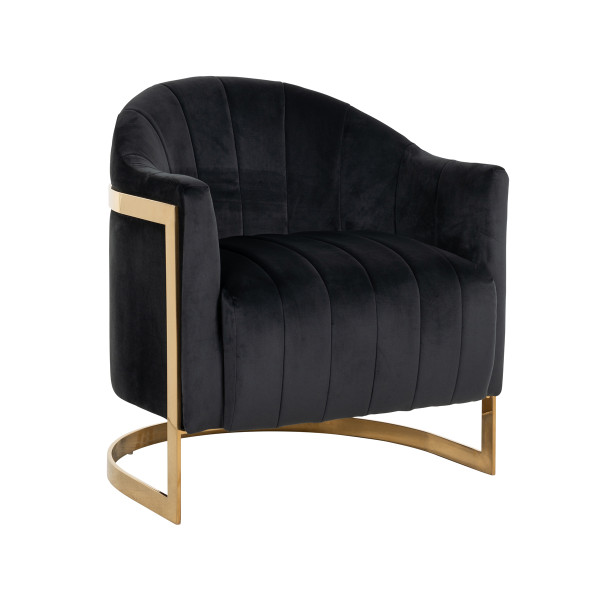 Luxe fauteuil fluweel met goud