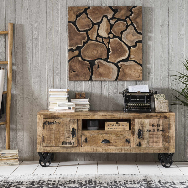 Ontdekking Outlook deelnemen Rustiek tv-meubel mangohout 140 cm | Lavis Porter | LUMZ
