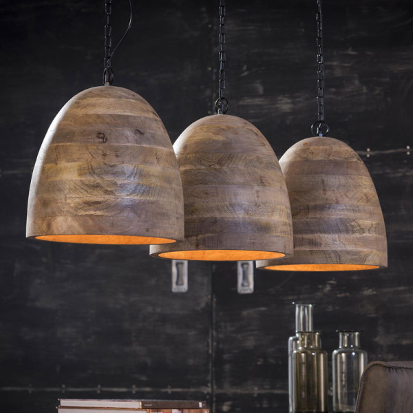 Authentieke houten hanglamp