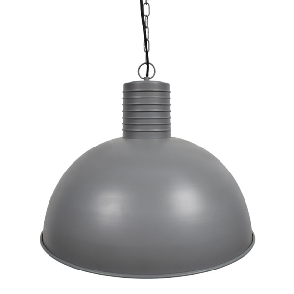 Grote mat grijze koepel hanglamp