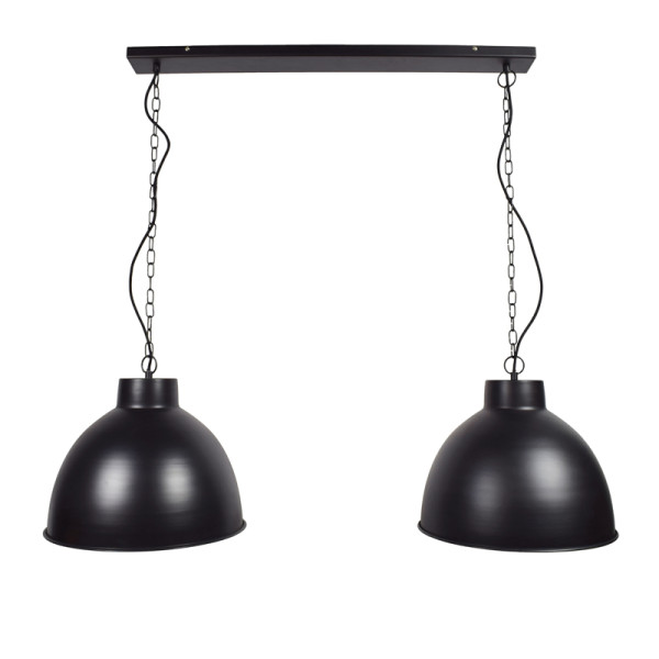 Dubbele mat zwarte hanglamp
