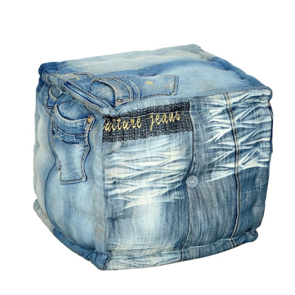 Vierkante poef Lavis Jeans