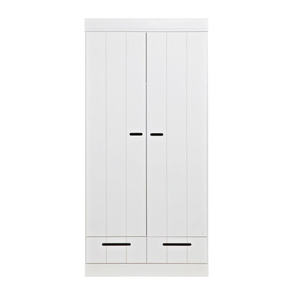 Witte kledingkast 2-deurs met lades