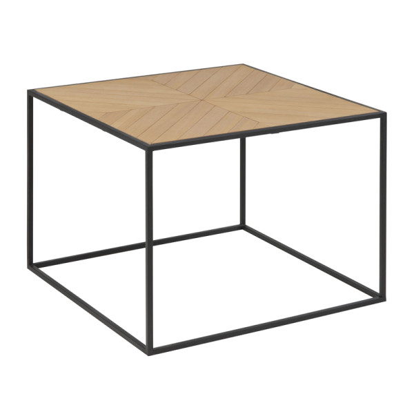 Vierkante salontafel met houten blad