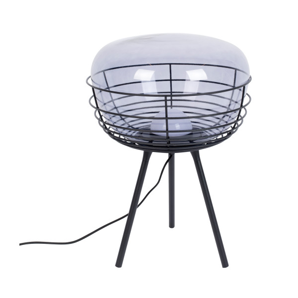 Design tafellamp met rookglas