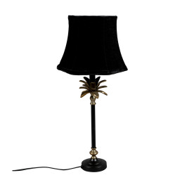 Palmboom tafellamp zwart goud