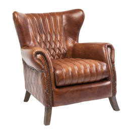 Fauteuil bruin leer Country Side