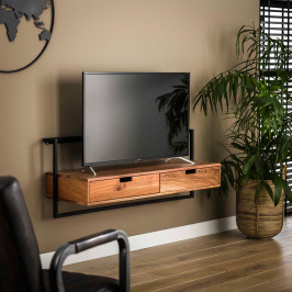 Zwevend tv-meubel industrieel acacia