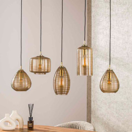 Hanglamp smoked bruin glas