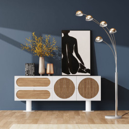 Design dressoir wit met hout
