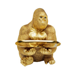 Gouden gorilla met dienblad
