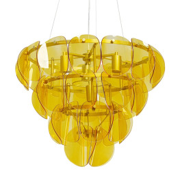 Hanglamp met amber glas