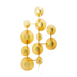 XL wandlamp amber glas